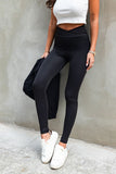 High-Waisted Push-Up Leggings with Sexy Overlapping Yoke