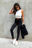 High-Waisted Push-Up Leggings with Sexy Overlapping Yoke