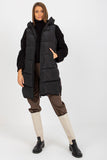 Down Quilted Hooded Vest with Zipper and Pockets