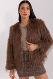 Elegant Transitional Jacket with Fur Trim and Pockets