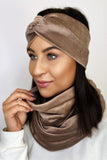 Stylish Velour Headband with Decorative Knot