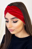 Chic Velour Headband with Decorative Knot - Made in Poland