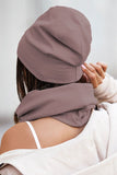 Versatile cap and snood set in various colors, soft cotton.