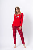 Elegant Cotton Pajamas with Printed Long-Sleeved Shirt and Pants