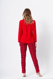 Elegant Cotton Pajamas with Printed Long-Sleeved Shirt and Pants