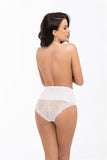 Elegant High-Waisted Lace Panties with Tulle Accent