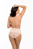 Elegant High-Waisted Lace Panties with Tulle Detailing
