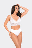 High-Waisted Lace Brazilian Briefs with Soft Cotton Knit
