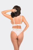 High-Waisted Lace Brazilian Briefs with Soft Cotton Knit