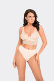 High-Waisted Lace Briefs with Soft Cotton Knit