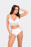 Elegant High-Waisted Lace Trim Cotton Panties