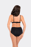 High-Waisted Lace-Trim Cotton Panties - Elegant Comfort