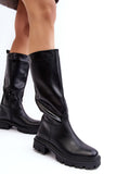 Eco Leather Women's Insulated Calf-Height Boots with Zipper