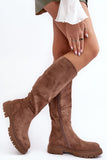 Eco-Suede Women's Insulated Flat Heel Knee-High Boots