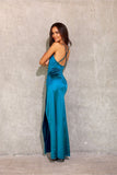 Elegant Open Back Maxi Dress with Side Cutout Detail