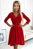 Exclusive Red Asymmetrical Lace Dress for Dancing