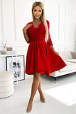 Exclusive Red Asymmetrical Lace Dress for Dancing