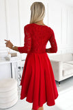 Exclusive Red Asymmetrical Lace Dress for Dancing