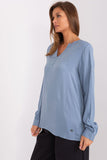 Classic V-Neck Long Sleeve Casual Blouse