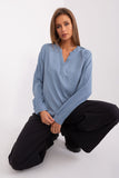 Classic V-Neck Long Sleeve Casual Blouse