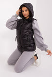 Quilted Insulated Hooded Vest with Slip Pockets