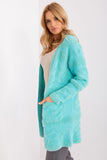 Casual Unbuttoned Cardigan with Pockets and Textured Fabric
