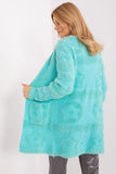 Casual Unbuttoned Cardigan with Pockets and Textured Fabric