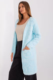 Casual Unbuttoned Cardigan with Slip Pockets and Long Sleeves