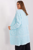 Casual Unbuttoned Cardigan with Slip Pockets and Long Sleeves