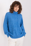 Plaid Textured Turtleneck Women's Sweater for Everyday Wear