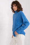 Plaid Textured Turtleneck Women's Sweater for Everyday Wear