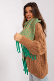 Geometric Pattern Long Scarf with Tassels for Fall/Winter