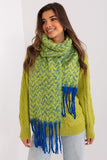 Geometric Pattern Long Scarf with Tassels for Fall/Winter