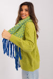 Geometric Pattern Long Scarf with Tassels for Fall/Winter