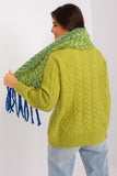 Geometric Pattern Long Scarf with Tassels for Fall/Winter