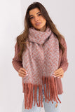 Geometric Pattern Long Scarf with Tassels for Fall/Winter