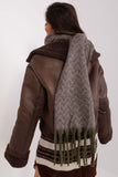 Geometric Pattern Long Scarf with Tassels for Fall/Winter