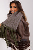 Geometric Pattern Long Scarf with Tassels for Fall/Winter