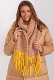 Geometric Pattern Long Scarf with Tassels for Winter Style