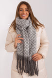 Geometric Pattern Long Scarf with Tassels for Fall/Winter