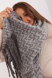 Geometric Pattern Long Scarf with Tassels for Fall/Winter