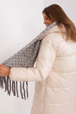 Geometric Pattern Long Scarf with Tassels for Fall/Winter