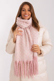 Geometric Pattern Long Scarf with Tassels