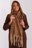 Geometric Pattern Long Scarf with Tassels for Fall & Winter