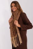 Geometric Pattern Long Scarf with Tassels for Fall & Winter
