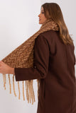 Geometric Pattern Long Scarf with Tassels for Fall & Winter