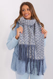 Geometric Pattern Long Scarf with Tassels for Winter Style