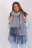 Geometric Pattern Long Scarf with Tassels for Winter Style