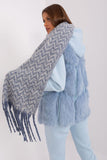 Geometric Pattern Long Scarf with Tassels for Winter Style