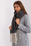 Geometric Pattern Long Scarf with Stylish Tassels